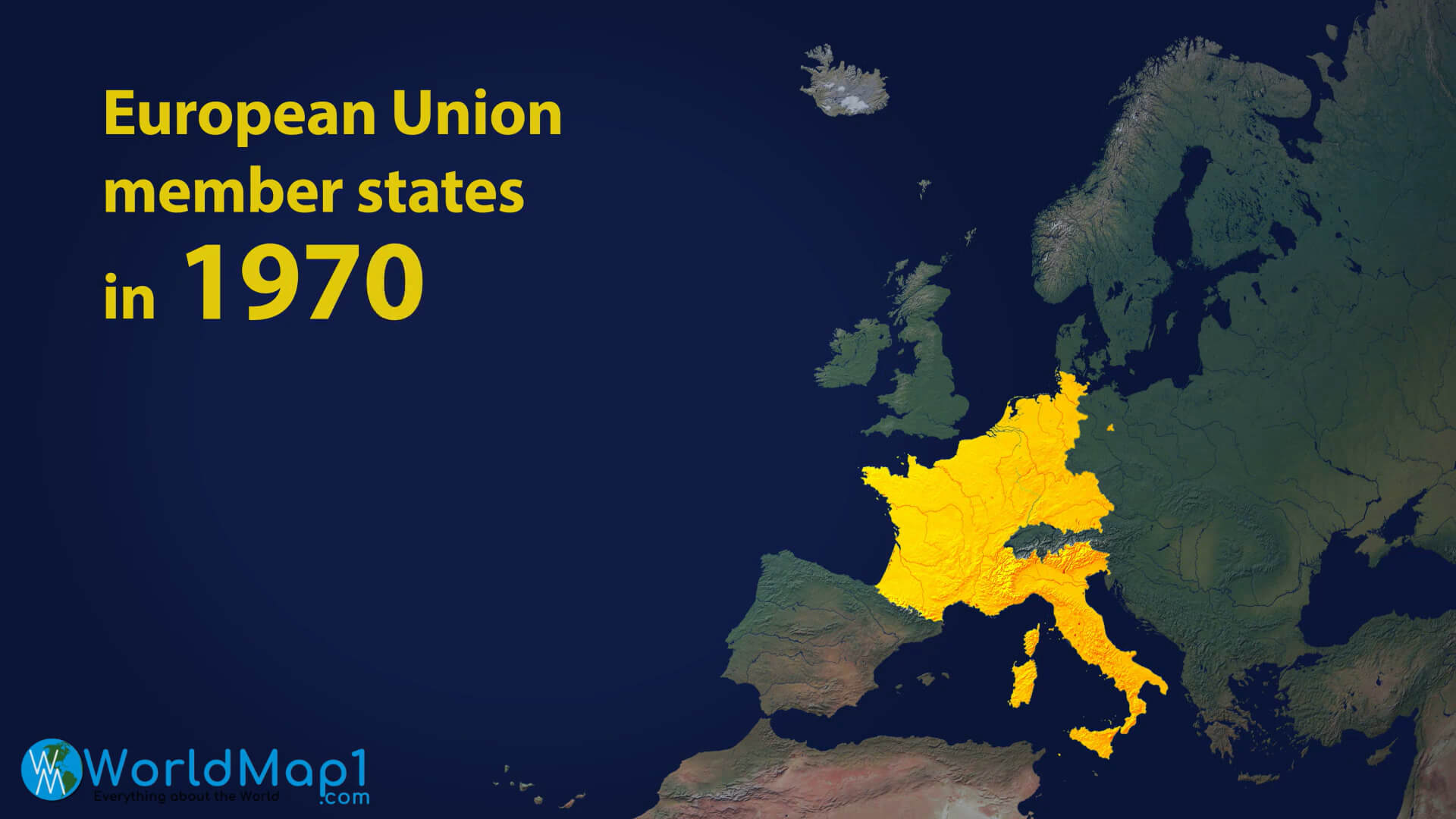 European Union Member States Map in 1970